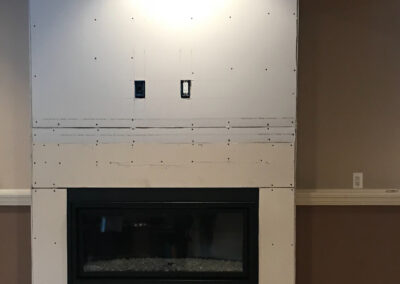 electric fireplace with surround construction