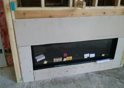 electric fireplace with surround construction