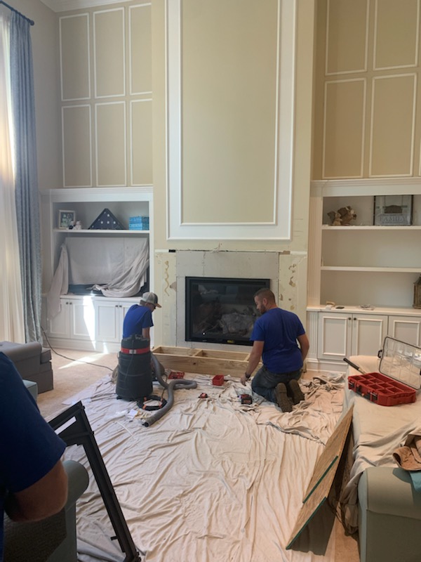 gas fireplace surround remodel