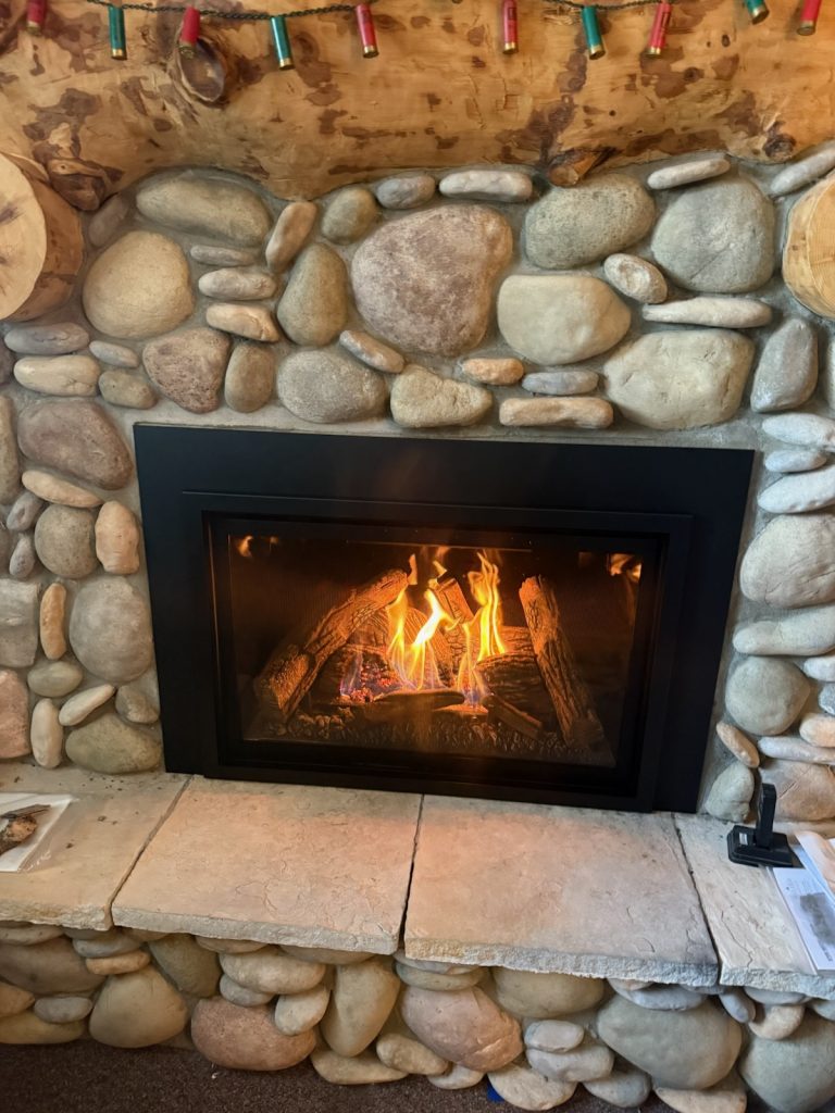 Kozy Heat Chaska Gas Fireplace Insert w/ Tiles and Stone Surround in Lapeer, Michigan